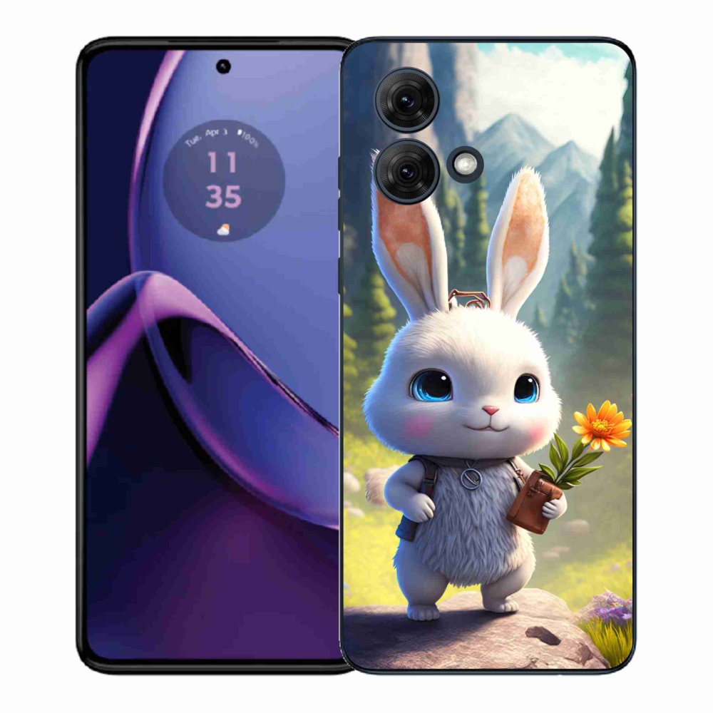 Gelový kryt mmCase na Motorola Moto G84 5G - roztomilý králíček