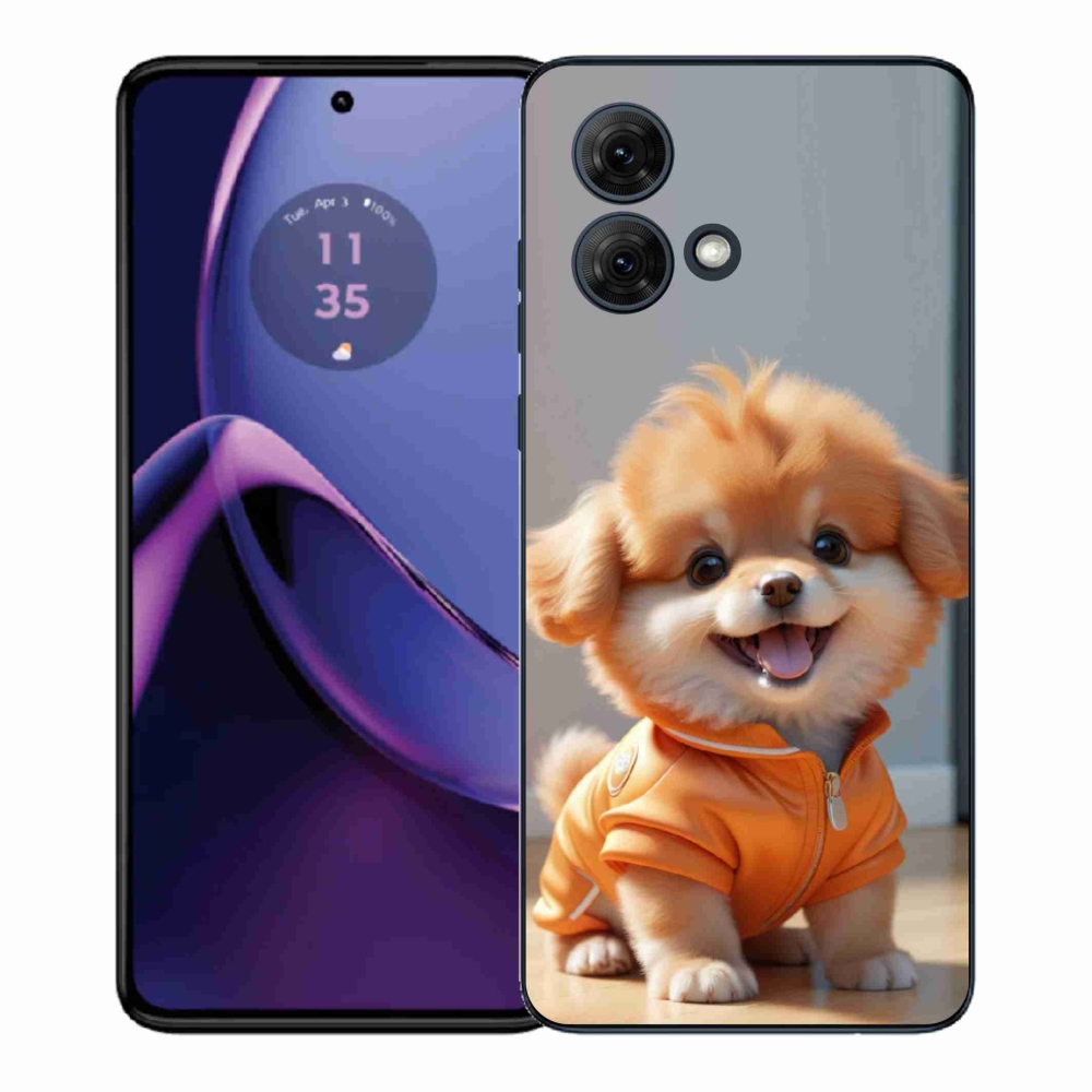 Gelový kryt mmCase na Motorola Moto G84 5G - roztomilý pomeranian v mikině