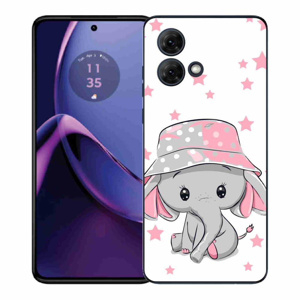 Gelový kryt mmCase na Motorola Moto G84 5G - růžový slon