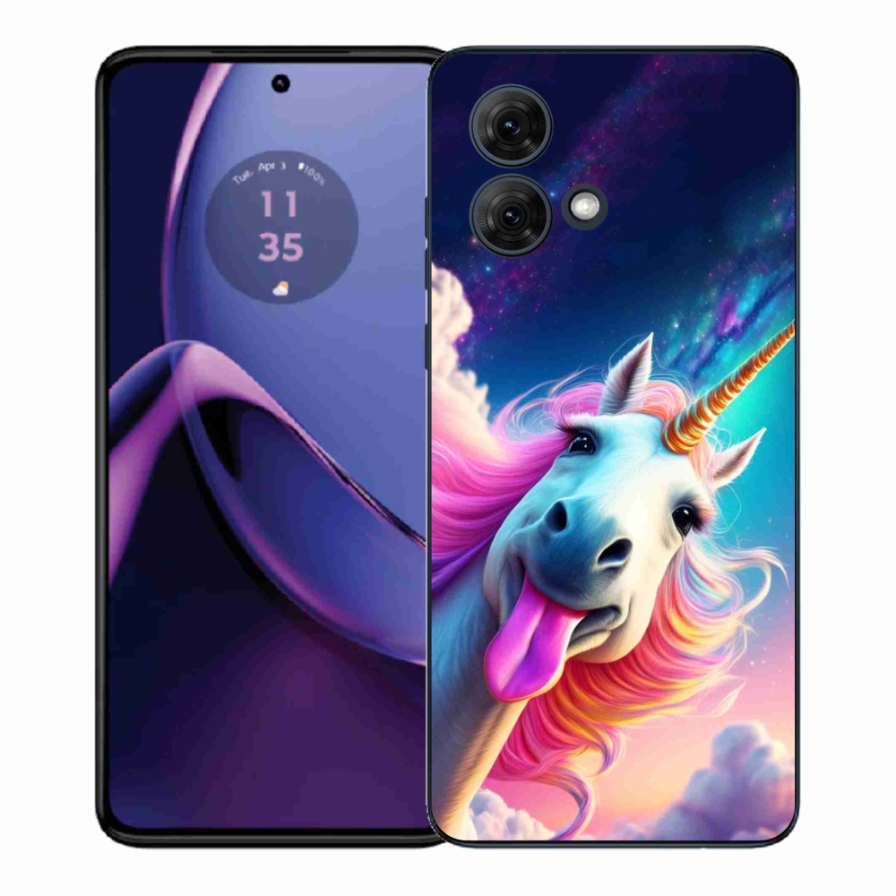 Gelový kryt mmCase na Motorola Moto G84 5G - šílený jednorožec