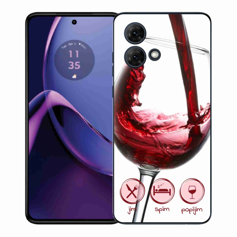 Gelový kryt mmCase na Motorola Moto G84 5G - sklenička vína červené