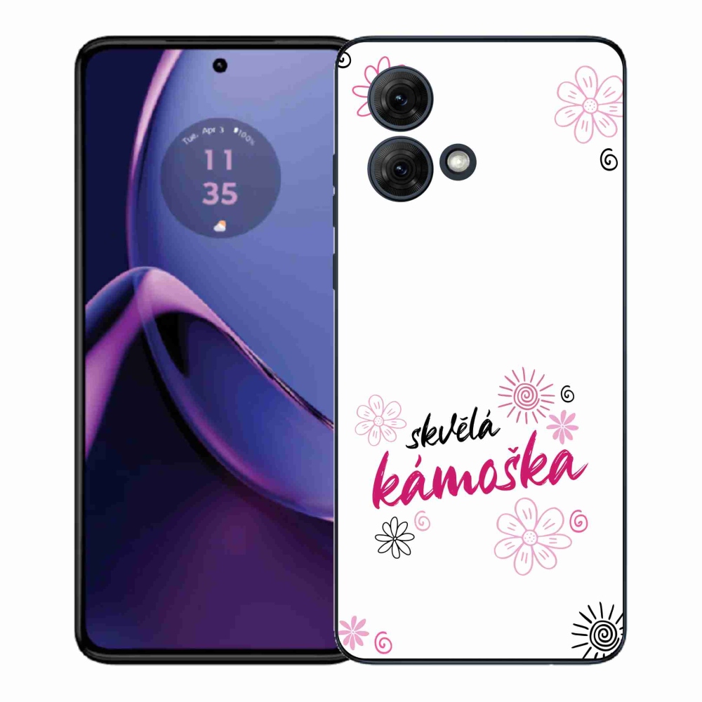 Gelový kryt mmCase na Motorola Moto G84 5G - skvělá kámoška bílé pozadí