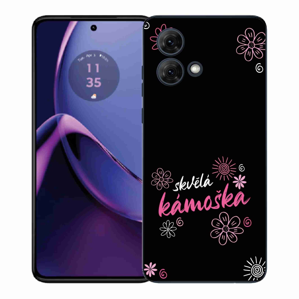 Gelový kryt mmCase na Motorola Moto G84 5G - skvělá kámoška černé pozadí