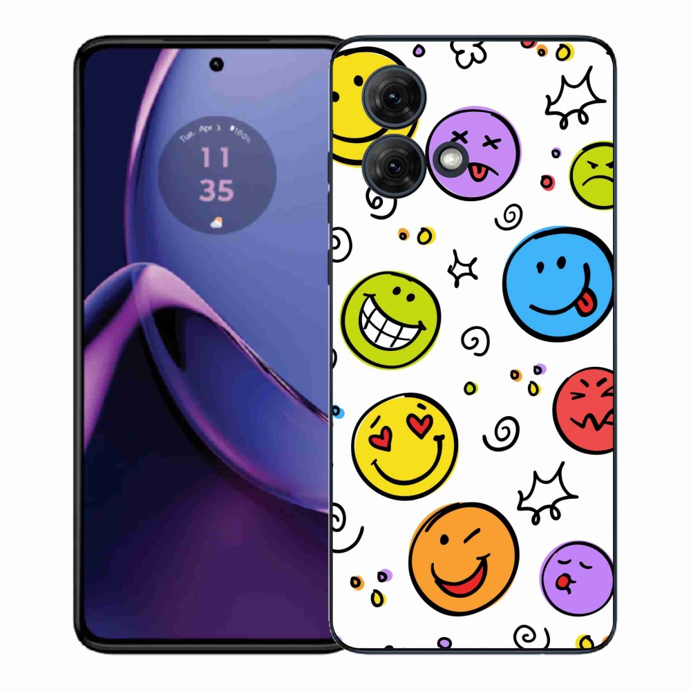 Gelový kryt mmCase na Motorola Moto G84 5G - smajlíci