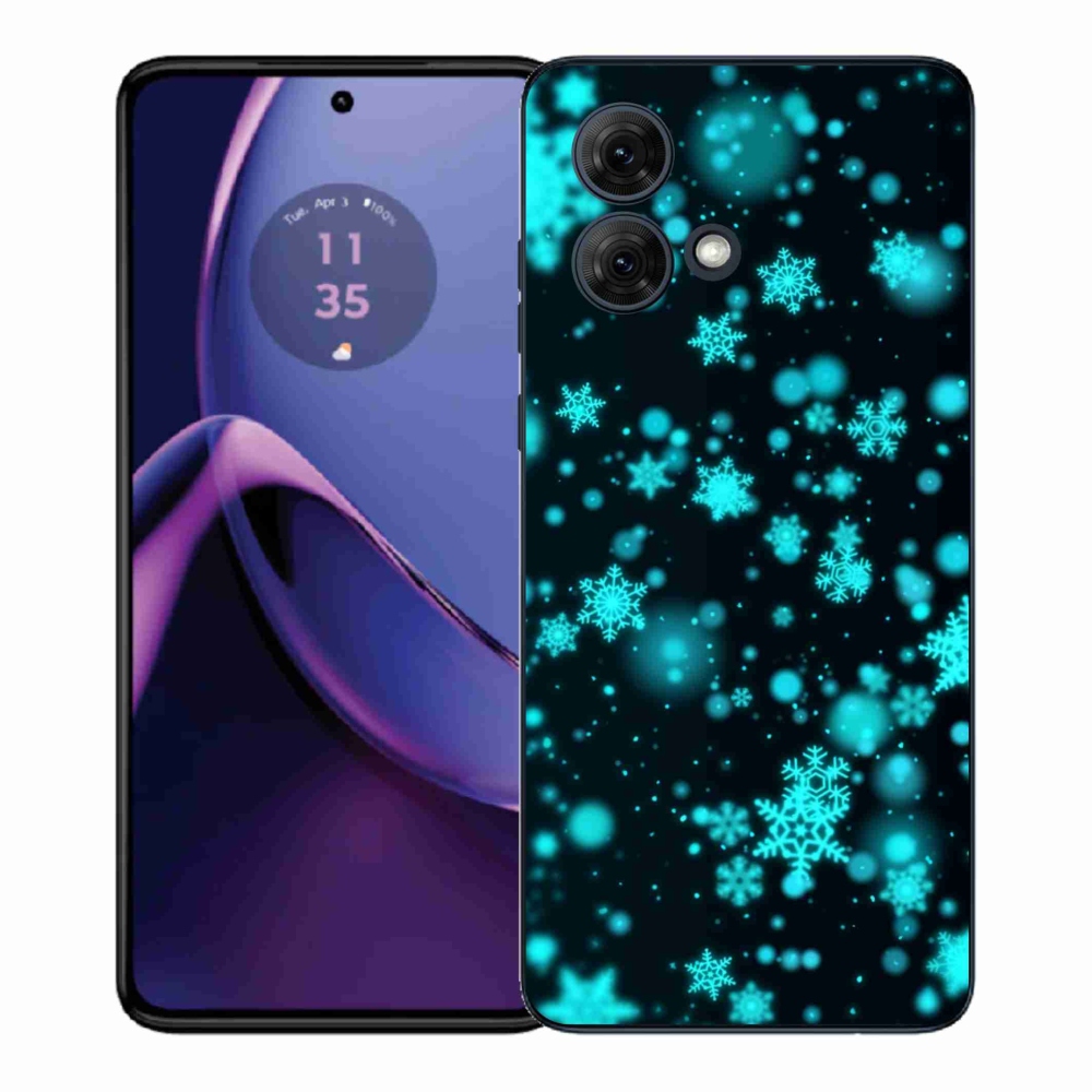 Gelový kryt mmCase na Motorola Moto G84 5G - sněhové vločky 1