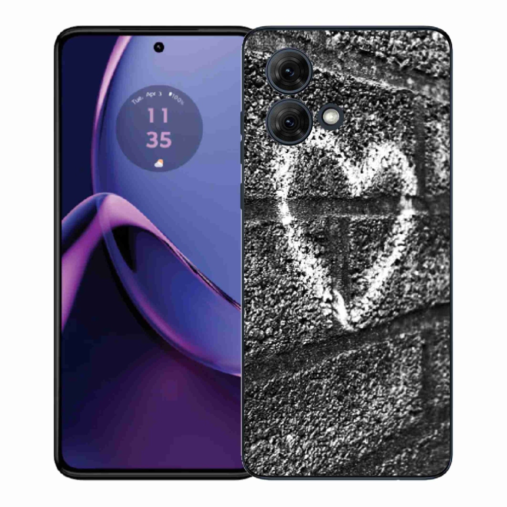 Gelový kryt mmCase na Motorola Moto G84 5G - srdce na zdi