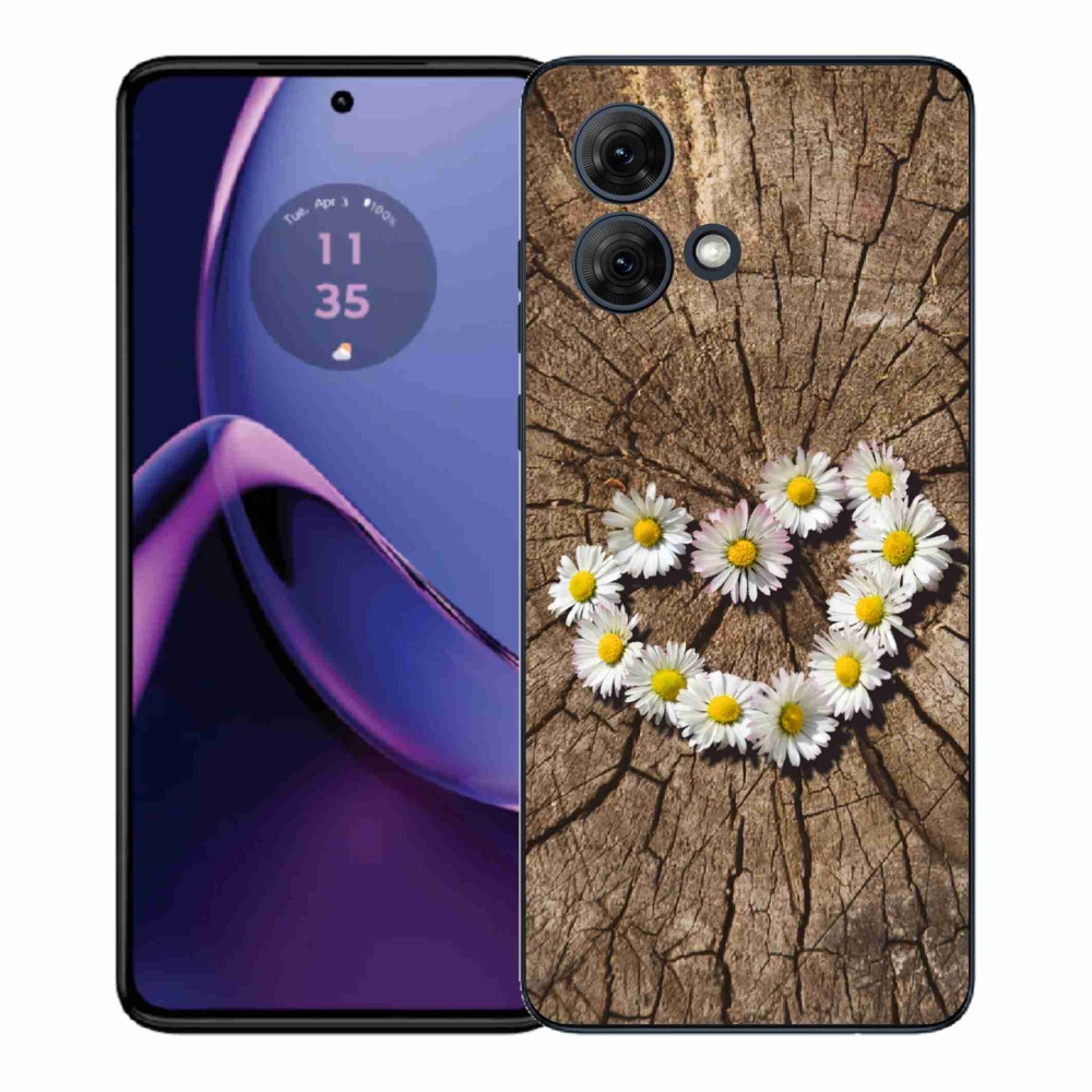 Gelový kryt mmCase na Motorola Moto G84 5G - srdce z kopretin