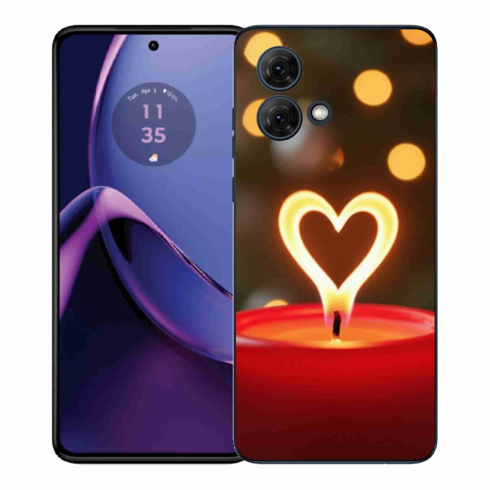 Gelový kryt mmCase na Motorola Moto G84 5G - srdce z plamene