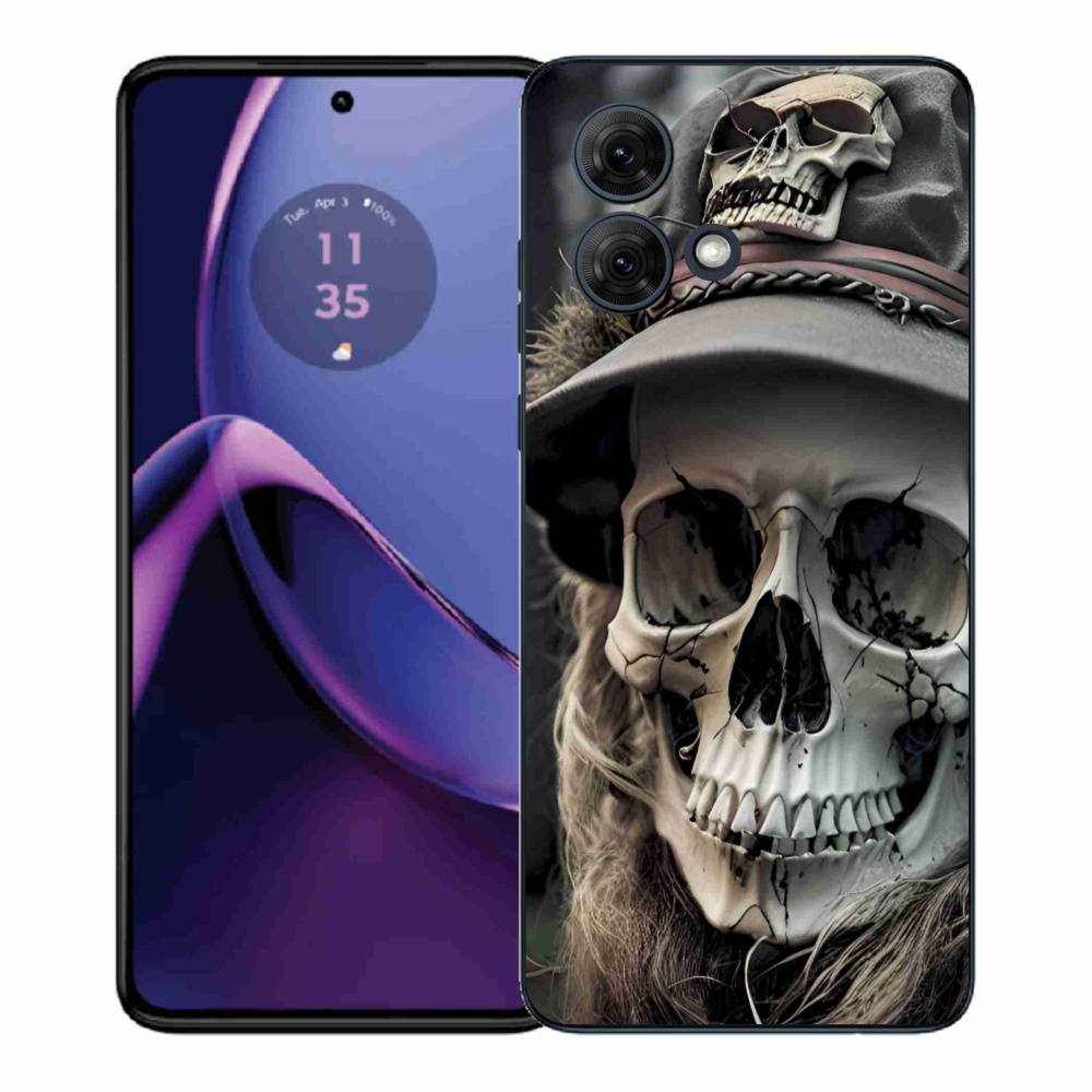 Gelový kryt mmCase na Motorola Moto G84 5G - temná lebka