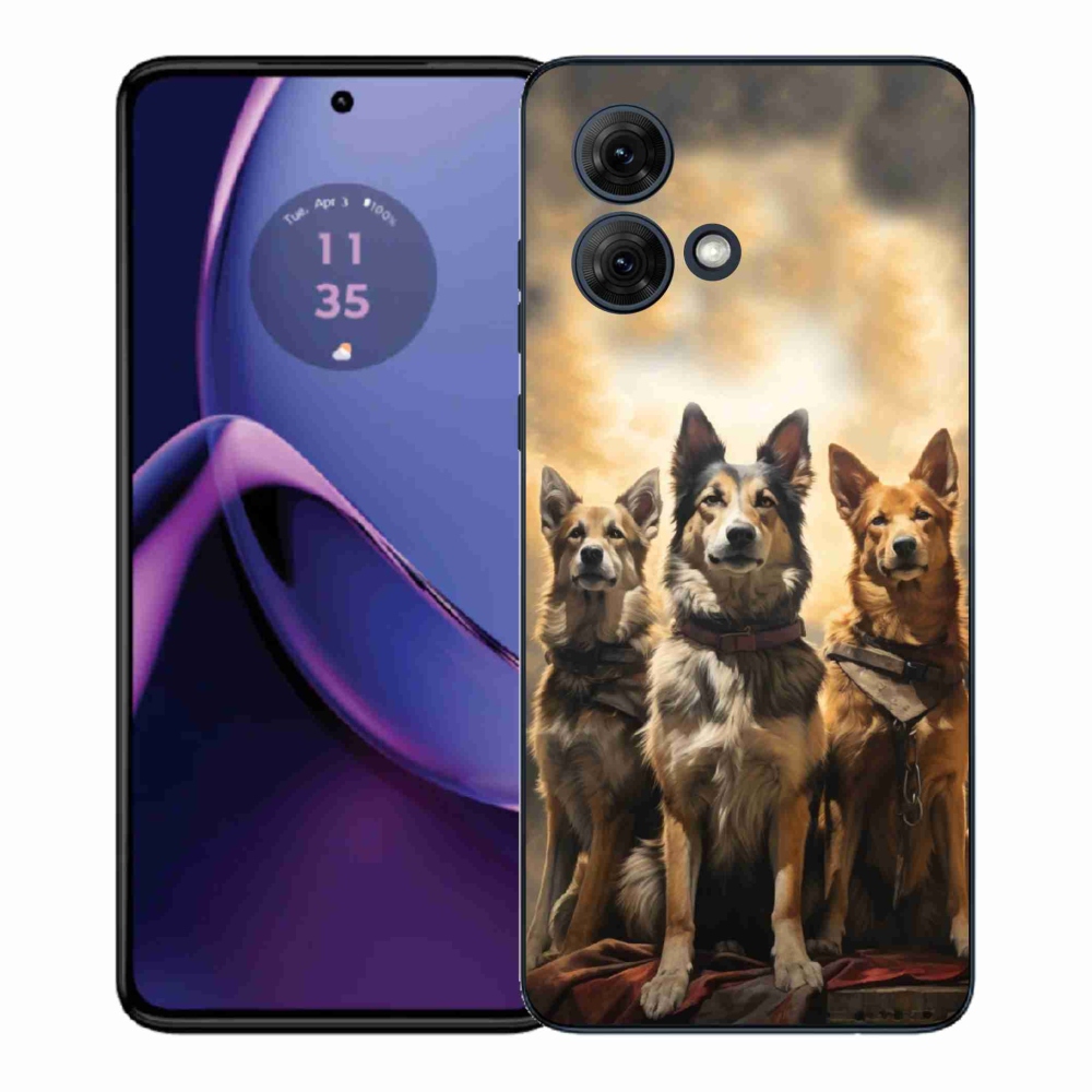 Gelový kryt mmCase na Motorola Moto G84 5G - tři psi
