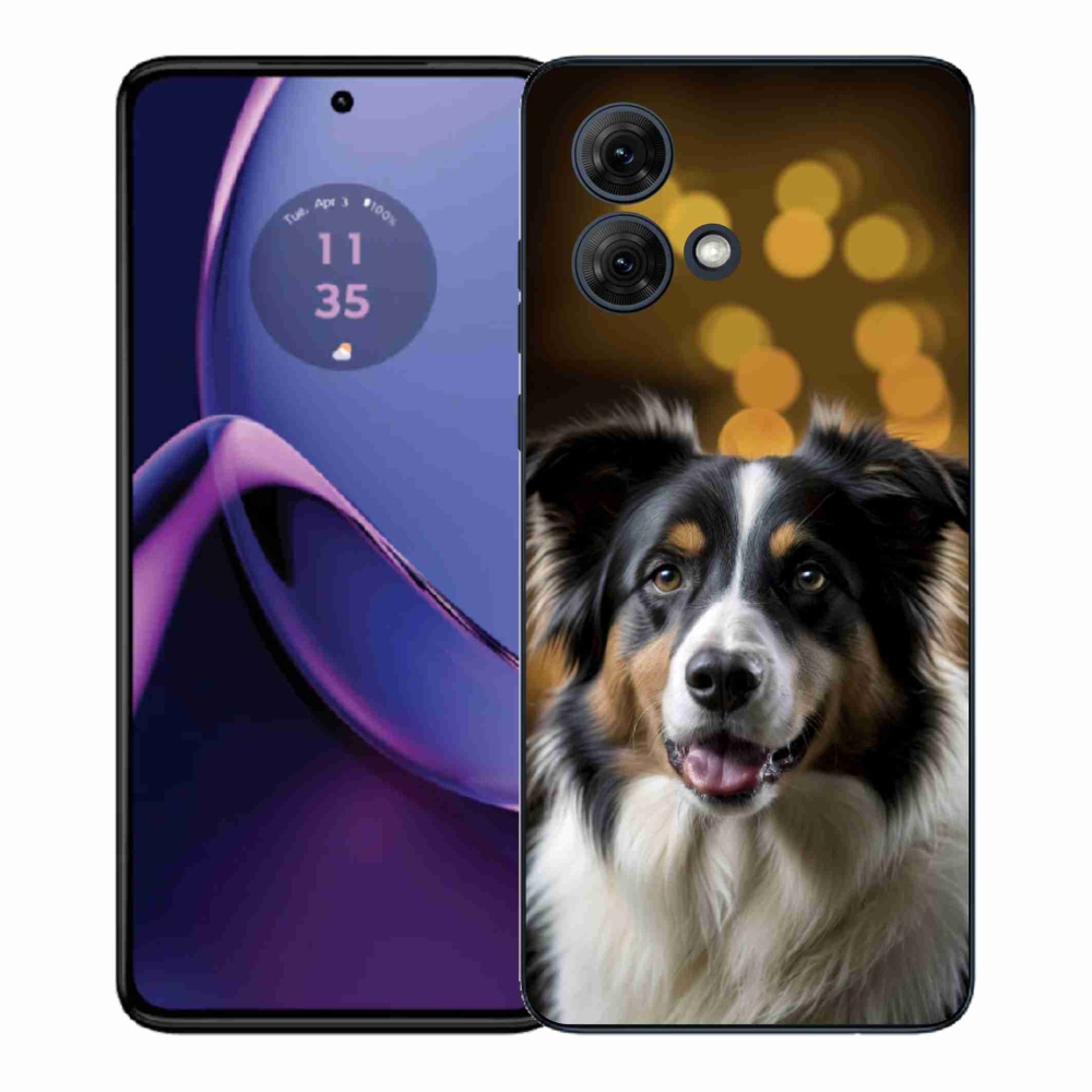 Gelový kryt mmCase na Motorola Moto G84 5G - usměvavý australský ovčák