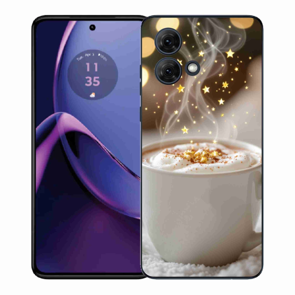 Gelový kryt mmCase na Motorola Moto G84 5G - vánoční horký nápoj