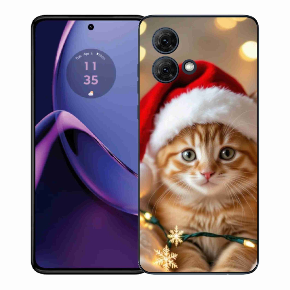 Gelový kryt mmCase na Motorola Moto G84 5G - vánoční kotě