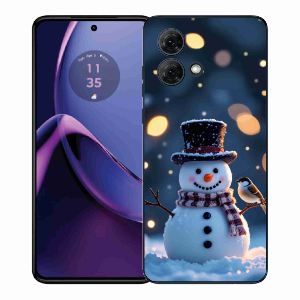 Gelový kryt mmCase na Motorola Moto G84 5G - vánoční sněhulák