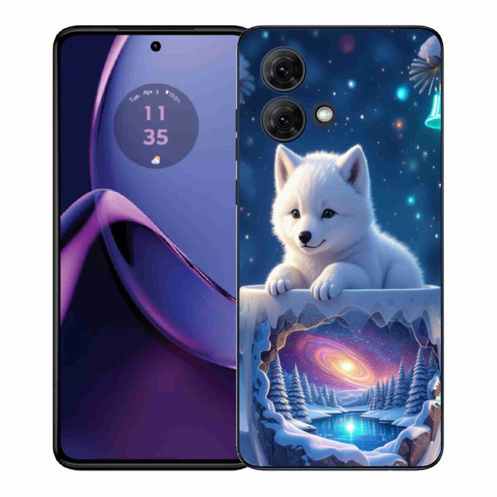 Gelový kryt mmCase na Motorola Moto G84 5G - vánoční štěně
