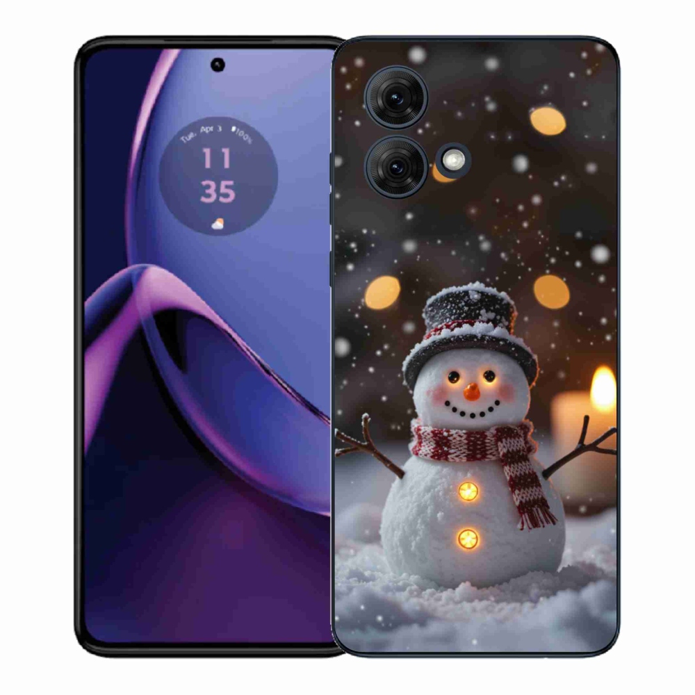 Gelový kryt mmCase na Motorola Moto G84 5G - veselý sněhulák