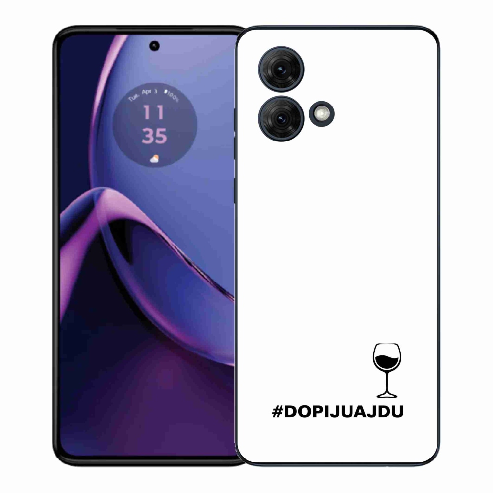 Gelový kryt mmCase na Motorola Moto G84 5G - vinný motiv bílé pozadí