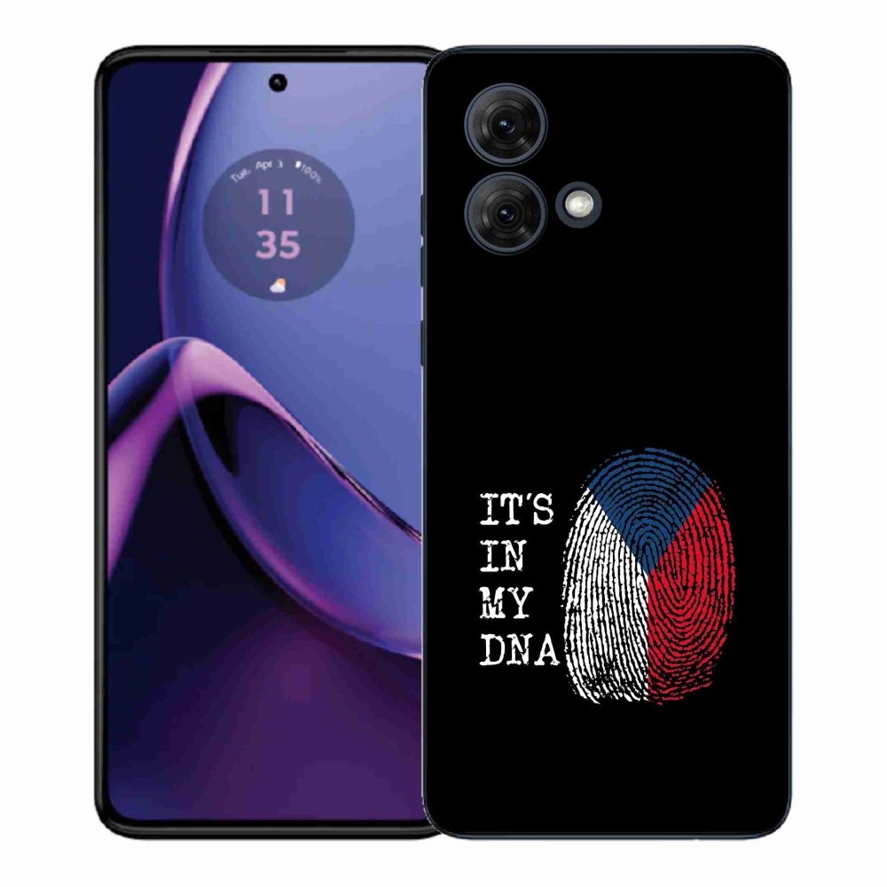 Gelový kryt mmCase na Motorola Moto G84 5G - vlajka otisk prstu černé pozadí