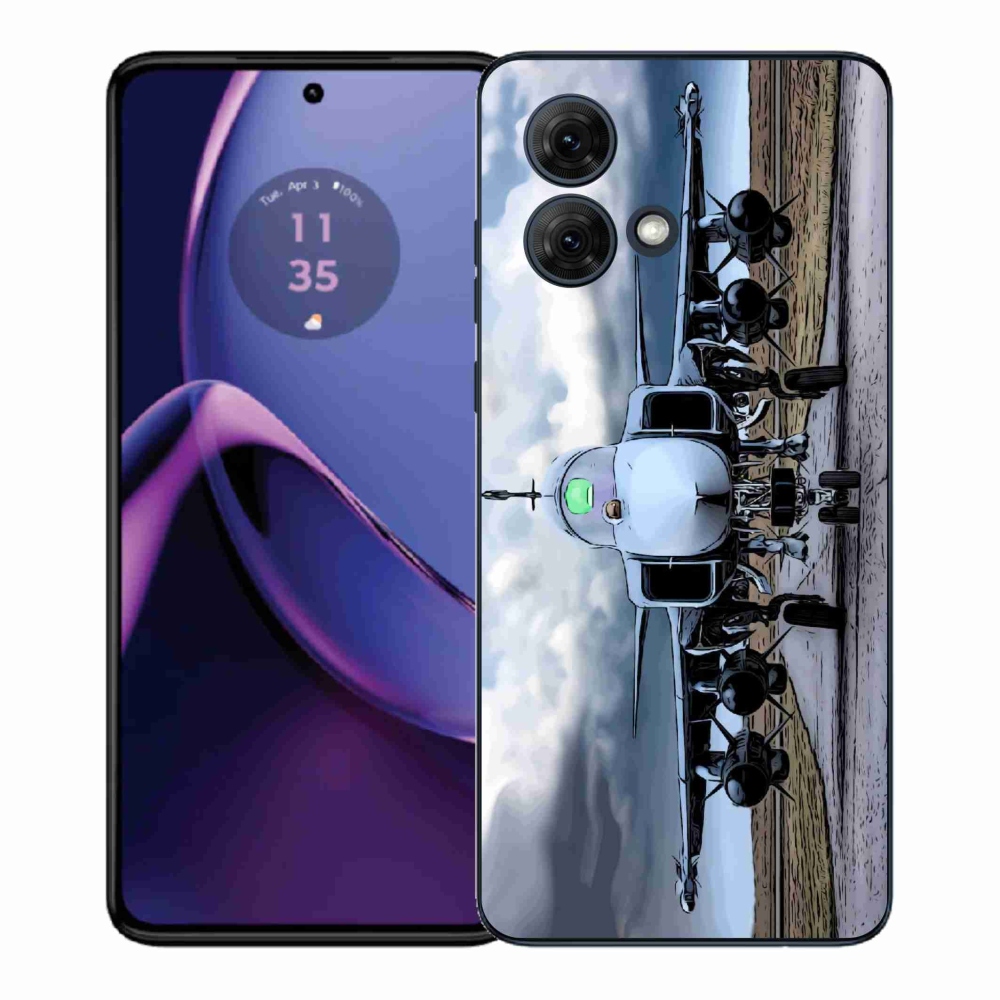 Gelový kryt mmCase na Motorola Moto G84 5G - vojenské letadlo