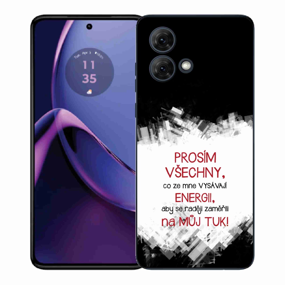 Gelový kryt mmCase na Motorola Moto G84 5G - vtipný text 1 červený