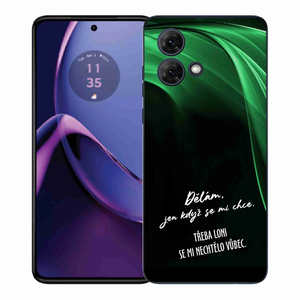 Gelový kryt mmCase na Motorola Moto G84 5G - vtipný text 12 černé pozadí