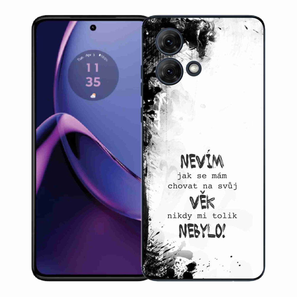 Gelový kryt mmCase na Motorola Moto G84 5G - vtipný text 14 bílé pozadí