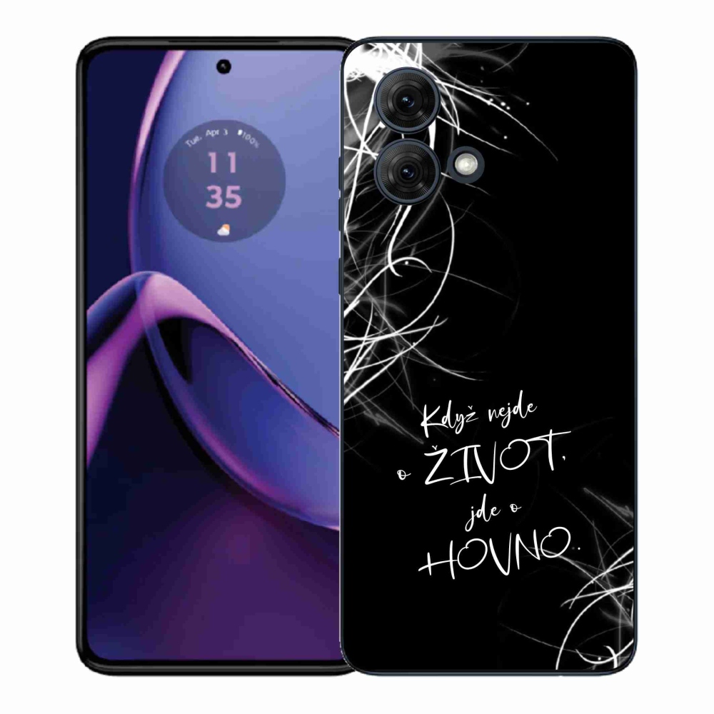 Gelový kryt mmCase na Motorola Moto G84 5G - vtipný text 16 černé pozadí