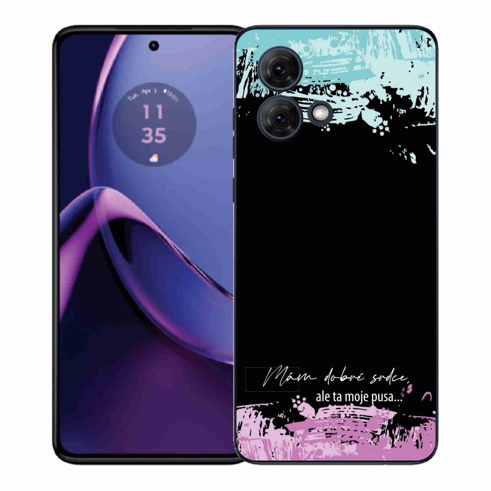 Gelový kryt mmCase na Motorola Moto G84 5G - vtipný text 3 černé pozadí
