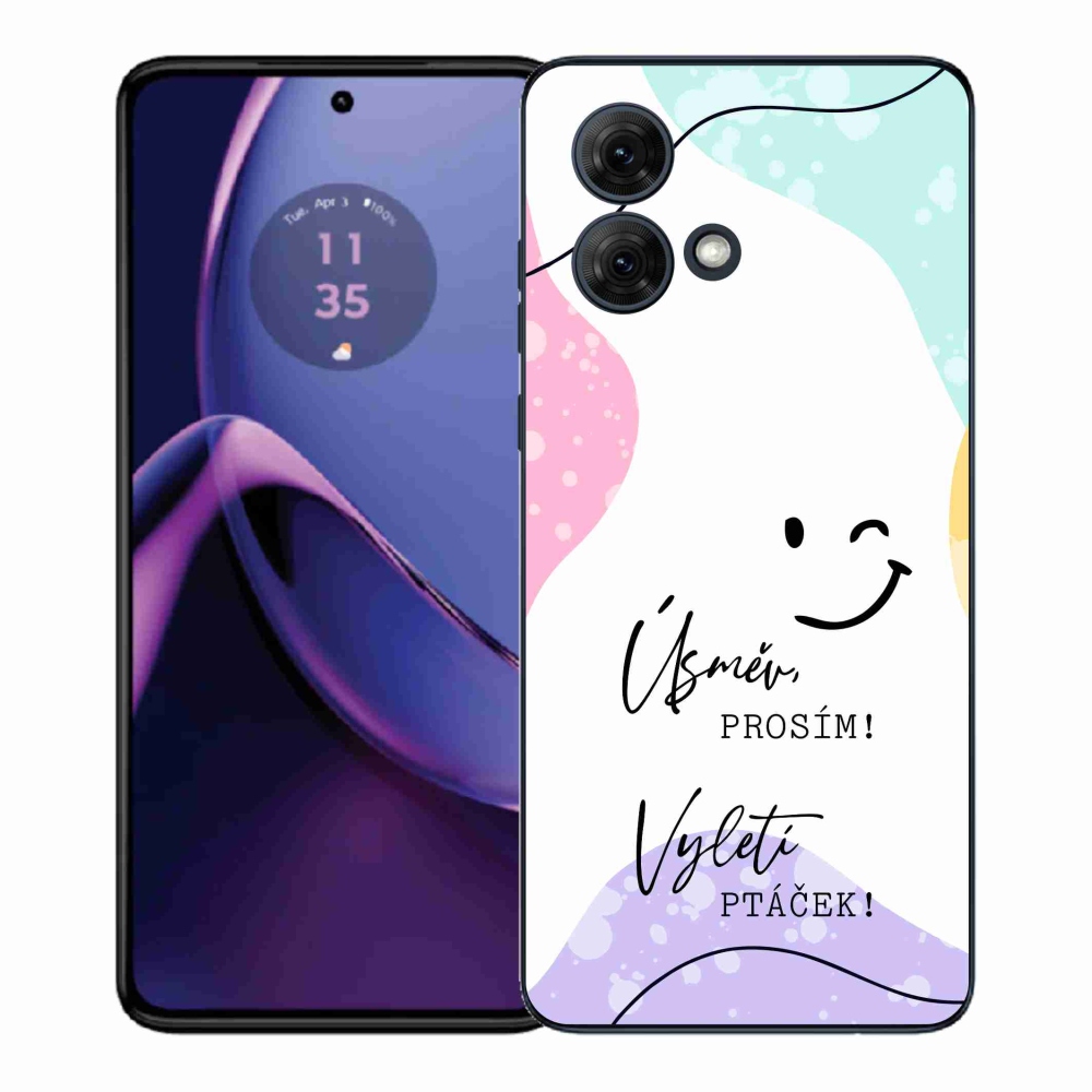 Gelový kryt mmCase na Motorola Moto G84 5G - vtipný text 4 bílé pozadí