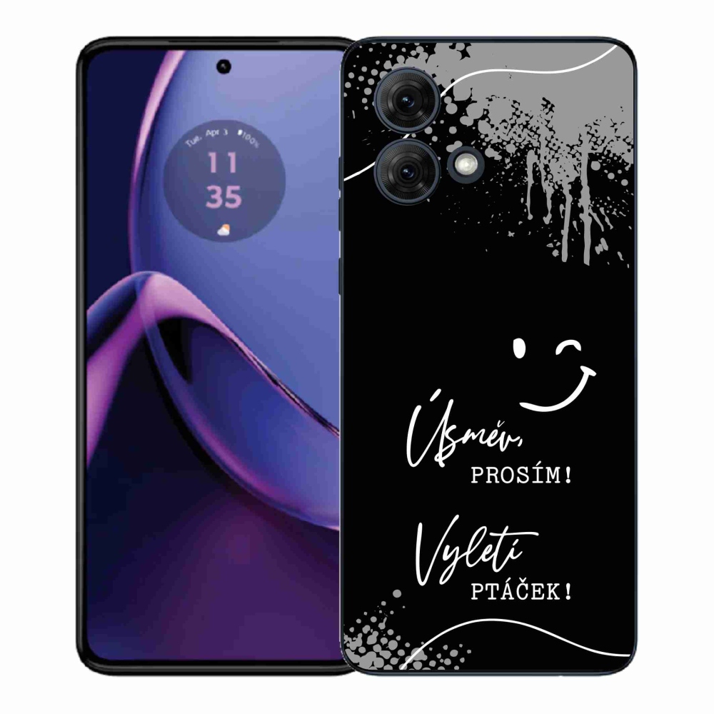 Gelový kryt mmCase na Motorola Moto G84 5G - vtipný text 4 černé pozadí