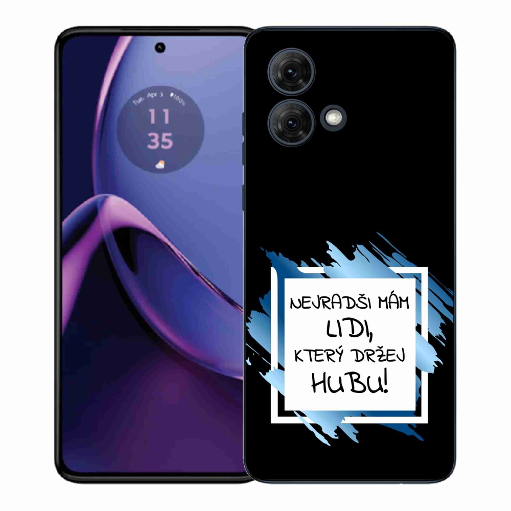 Gelový kryt mmCase na Motorola Moto G84 5G - vtipný text 7 bíločerné pozadí