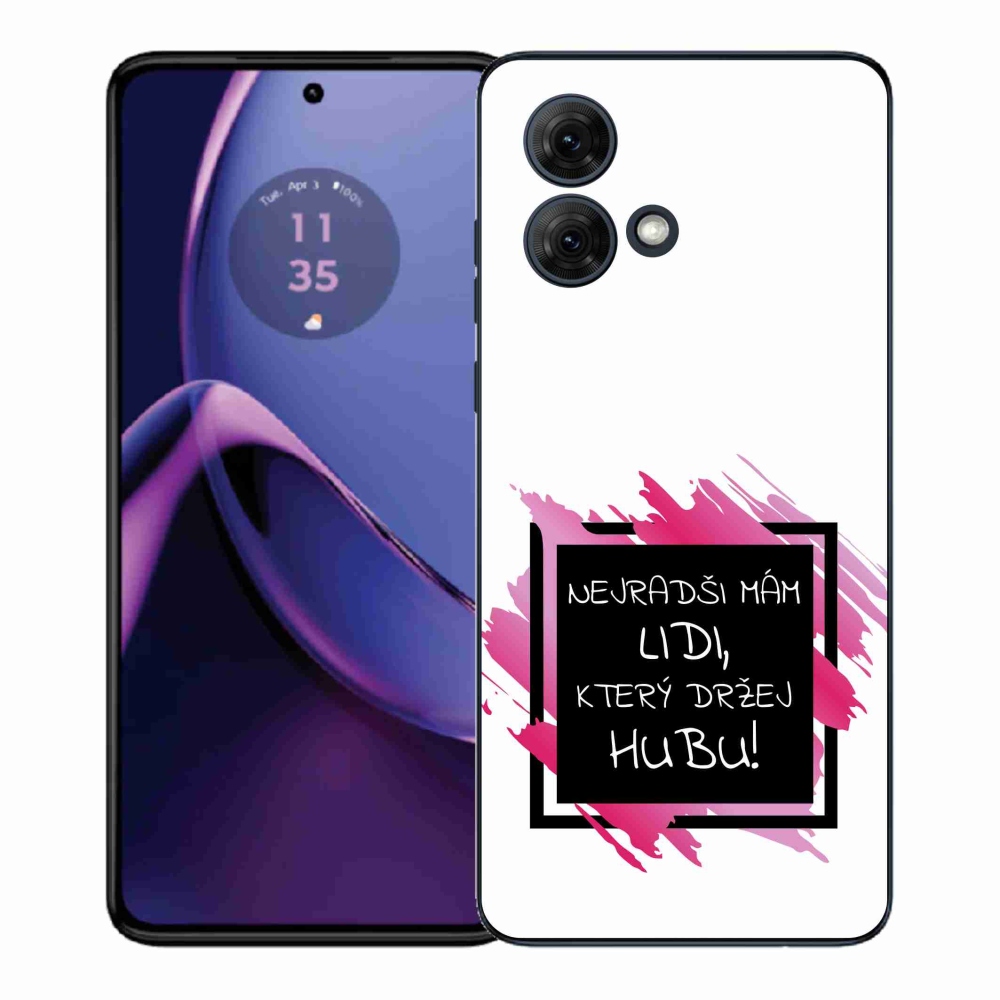 Gelový kryt mmCase na Motorola Moto G84 5G - vtipný text 7 černobílé pozadí