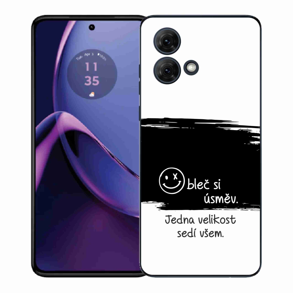 Gelový kryt mmCase na Motorola Moto G84 5G - vtipný text 8 černobílé pozadí