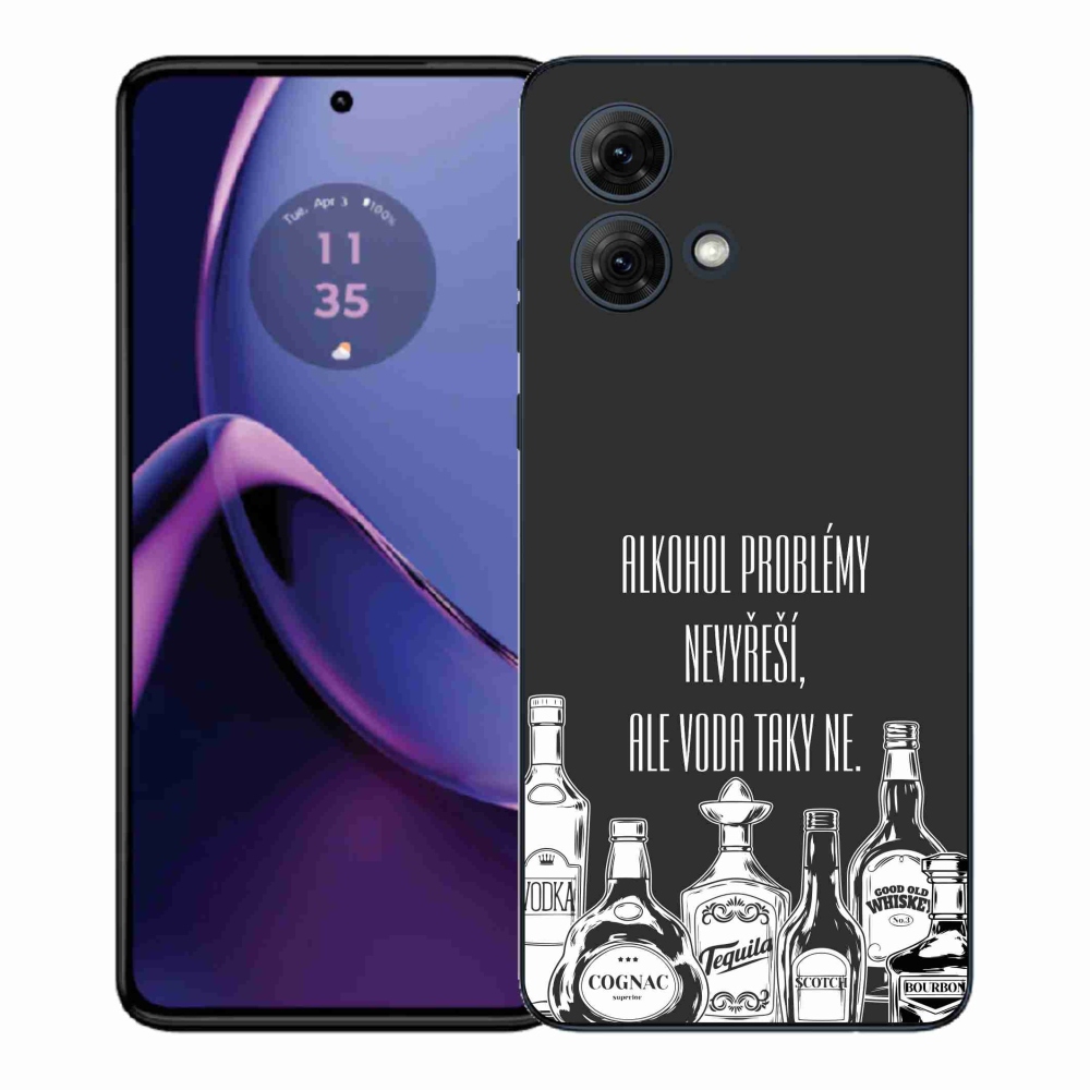 Gelový kryt mmCase na Motorola Moto G84 5G - vtipný text černé pozadí