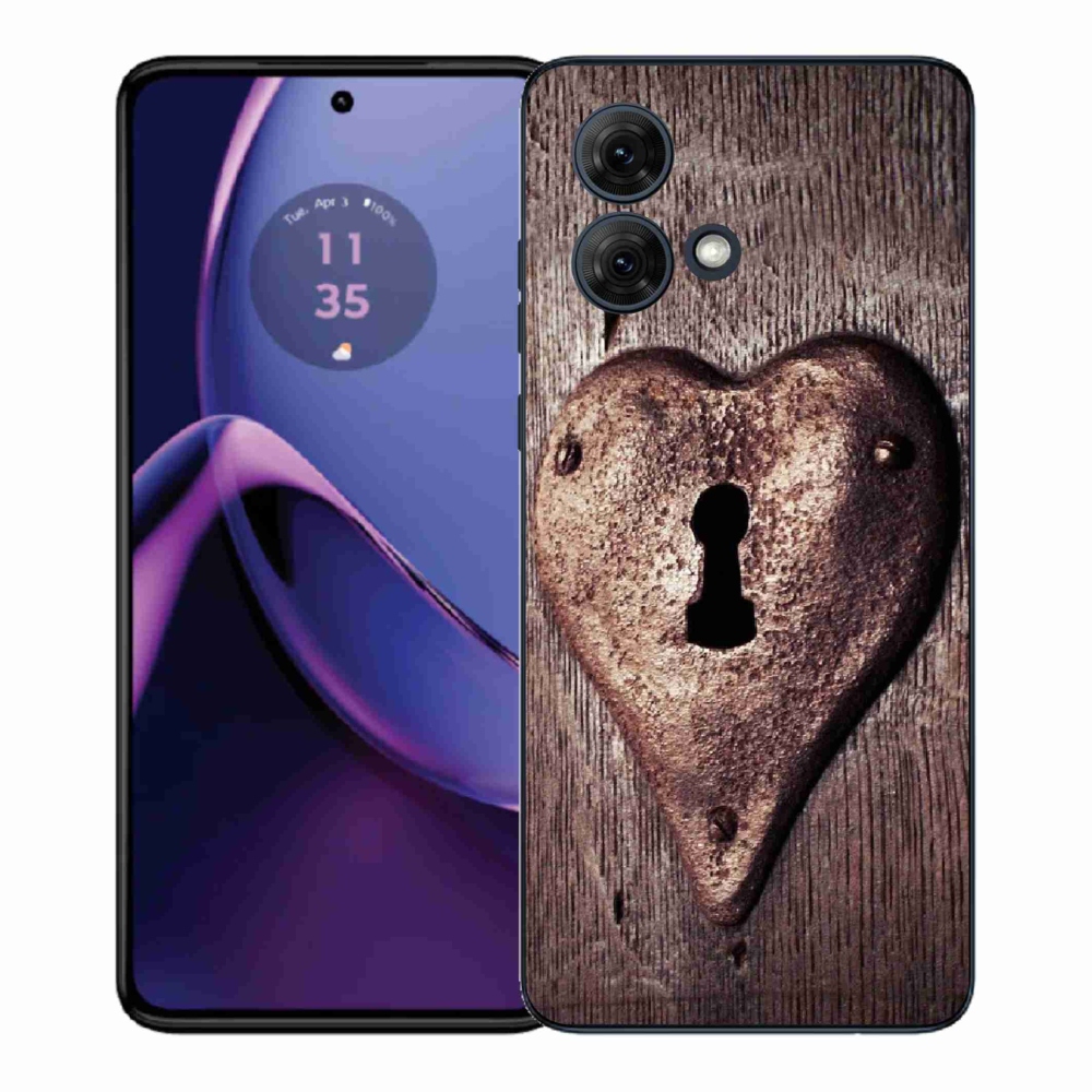 Gelový kryt mmCase na Motorola Moto G84 5G - zámek ve tvaru srdce