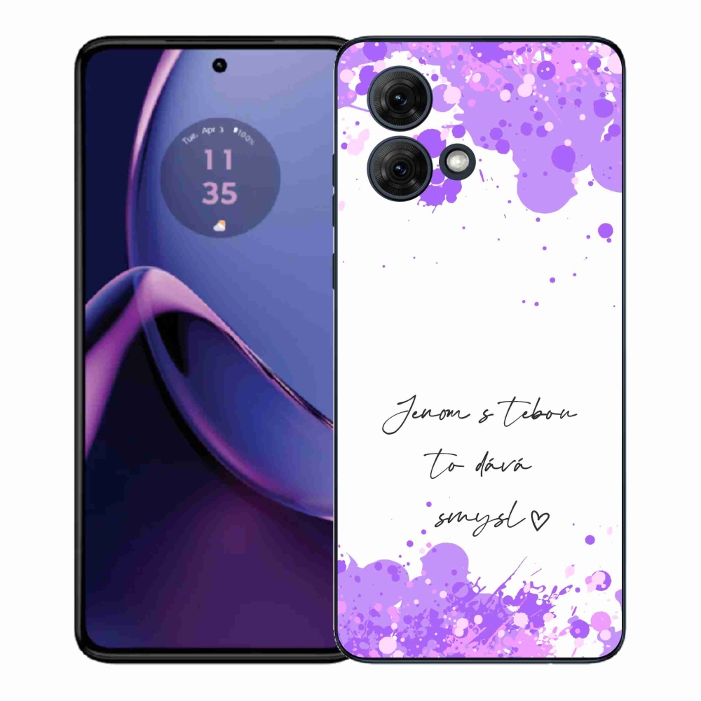 Gelový kryt mmCase na Motorola Moto G84 5G - zamilovaný text bílé pozadí