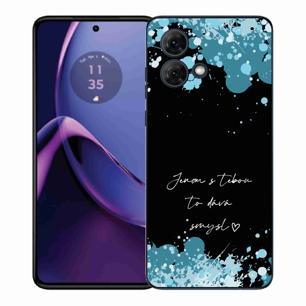 Gelový kryt mmCase na Motorola Moto G84 5G - zamilovaný text černé pozadí