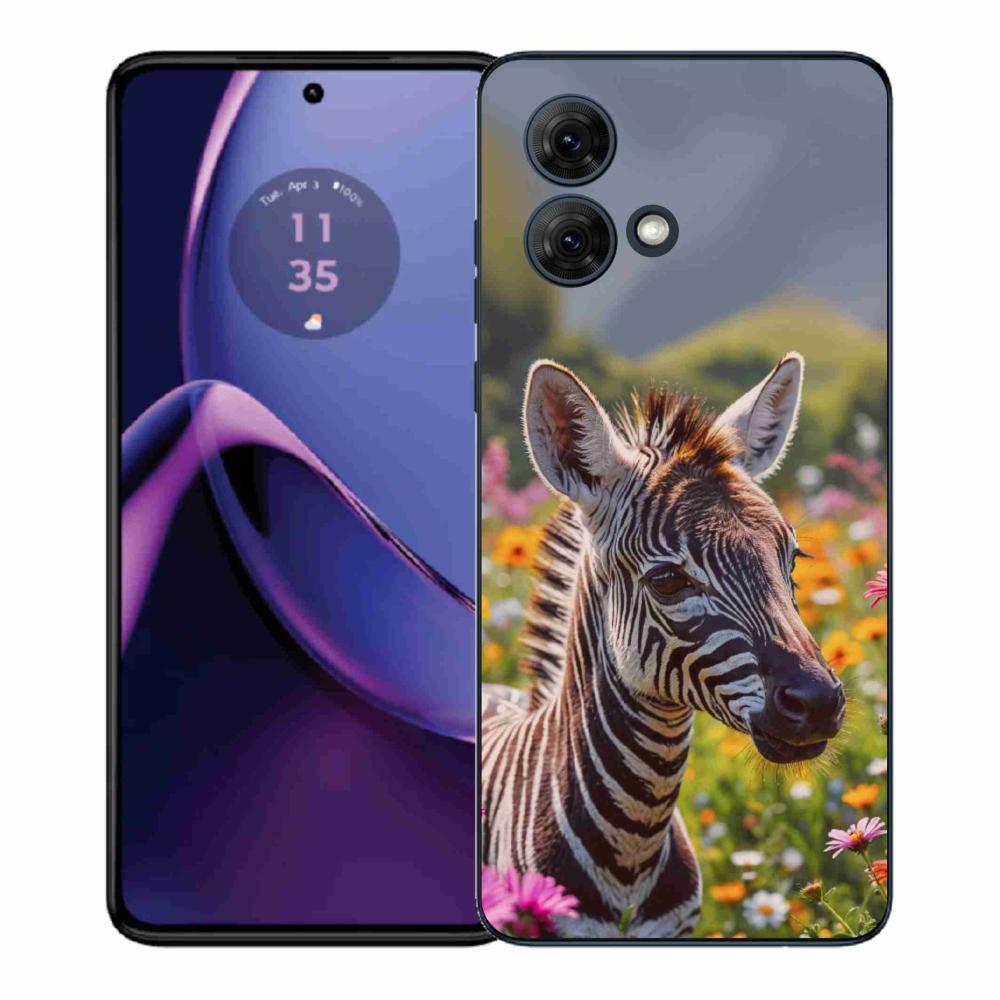 Gelový kryt mmCase na Motorola Moto G84 5G - zebra na louce