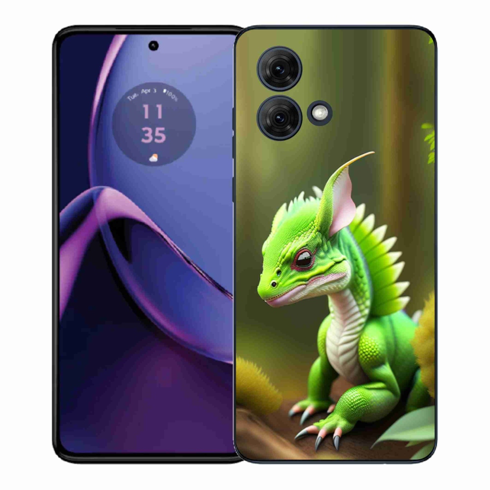 Gelový kryt mmCase na Motorola Moto G84 5G - zelený dráček