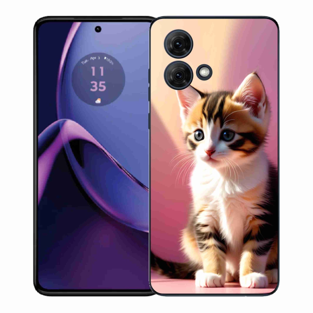 Gelový kryt mmCase na Motorola Moto G84 5G - zvědavé kotě 2