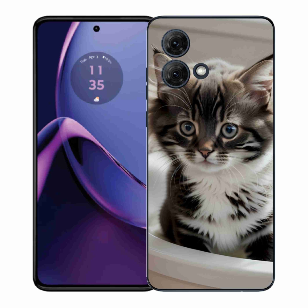 Gelový kryt mmCase na Motorola Moto G84 5G - zvědavé kotě