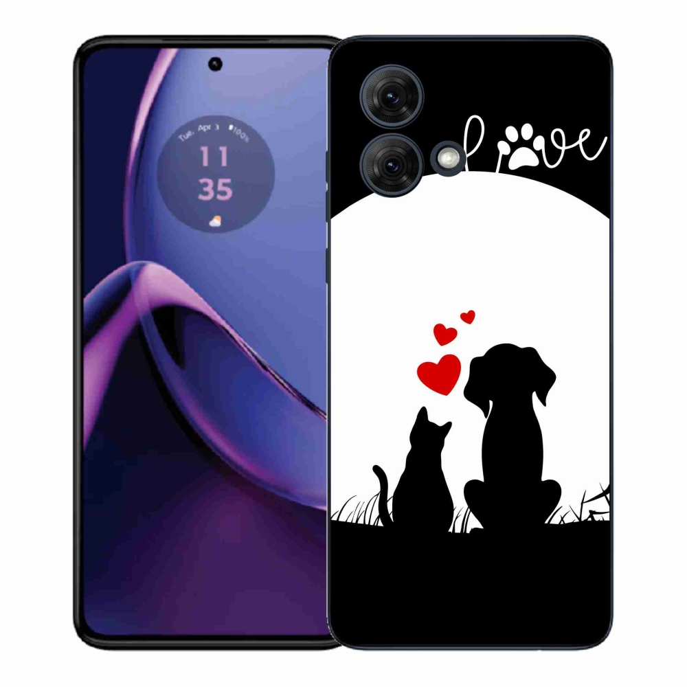 Gelový kryt mmCase na Motorola Moto G84 5G - zvířecí láska