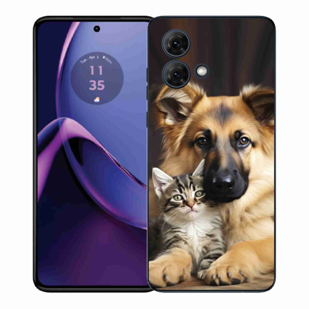 Gelový kryt mmCase na Motorola Moto G84 5G - zvířecí přátelství