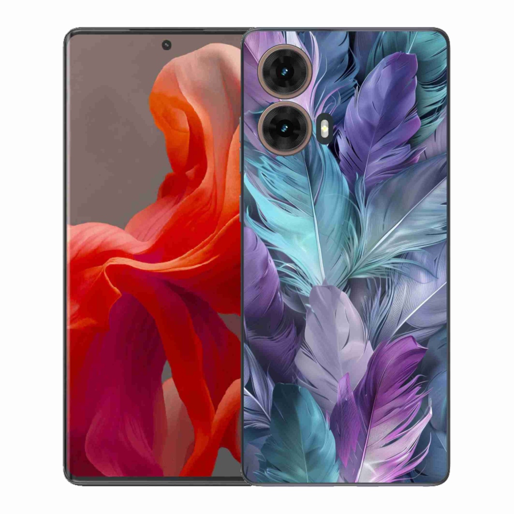 Gelový kryt mmCase na Motorola Moto G85 5G - barevné peří 2