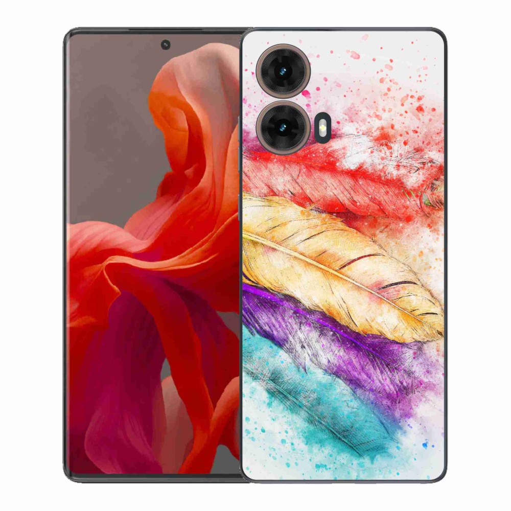 Gelový kryt mmCase na Motorola Moto G85 5G - barevné peří