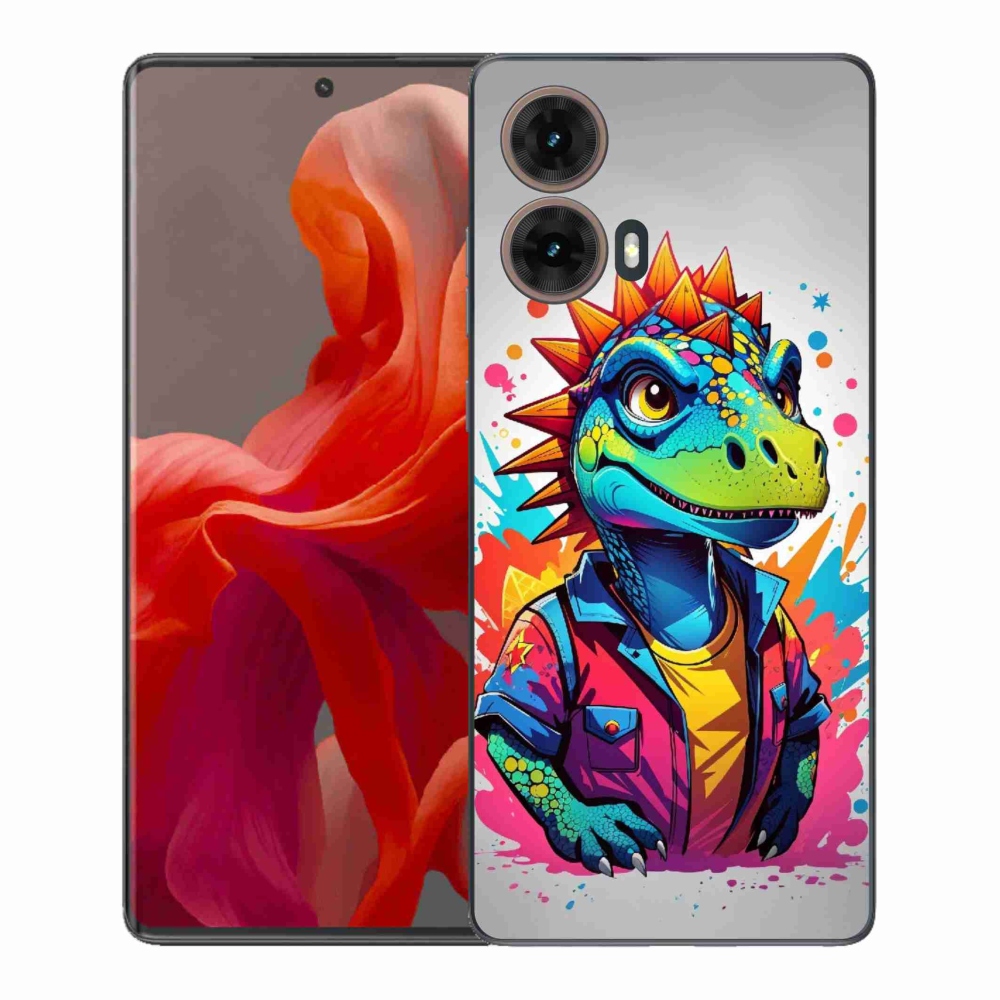 Gelový kryt mmCase na Motorola Moto G85 5G - barevný dinosaurus