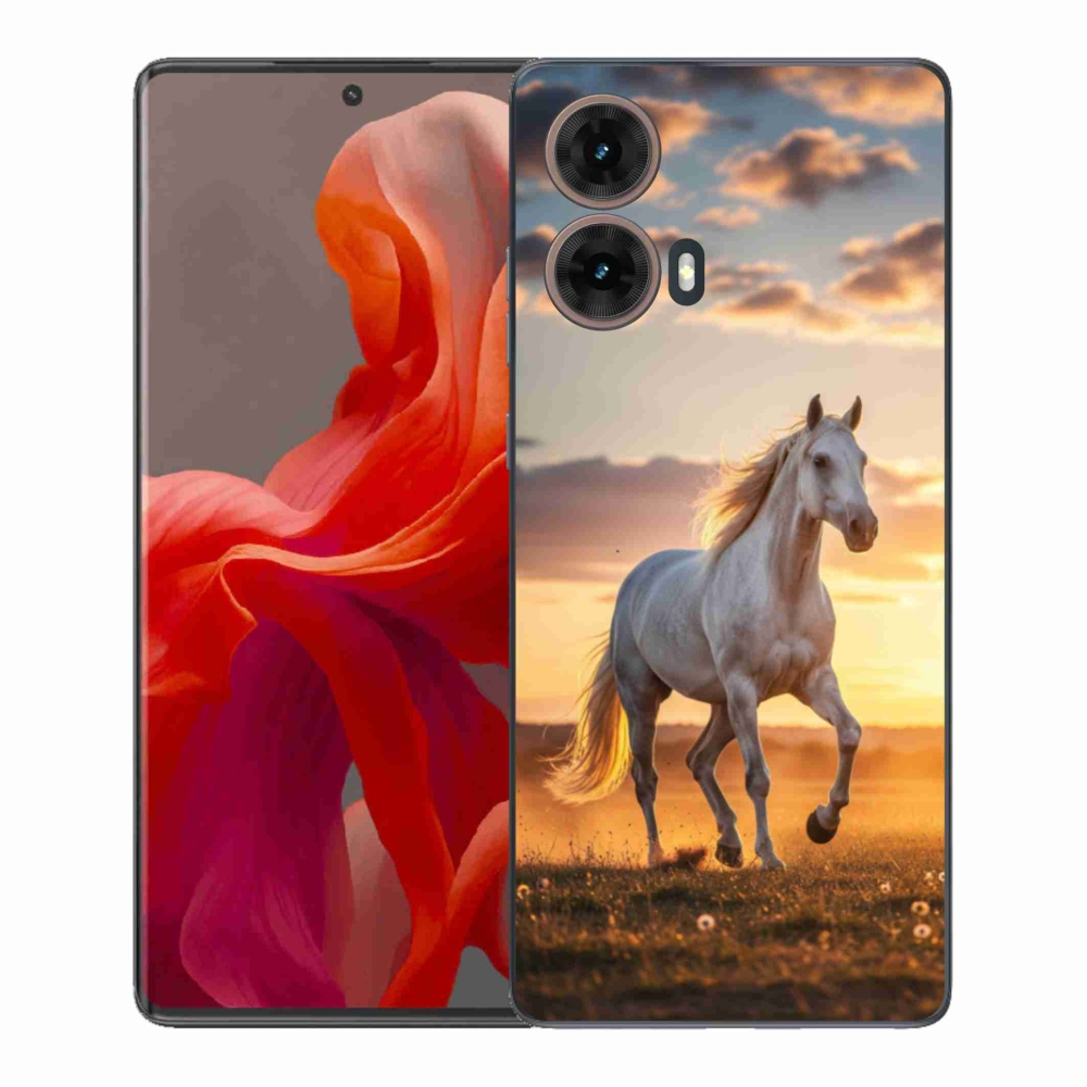 Gelový kryt mmCase na Motorola Moto G85 5G - běžící bílý kůň 2