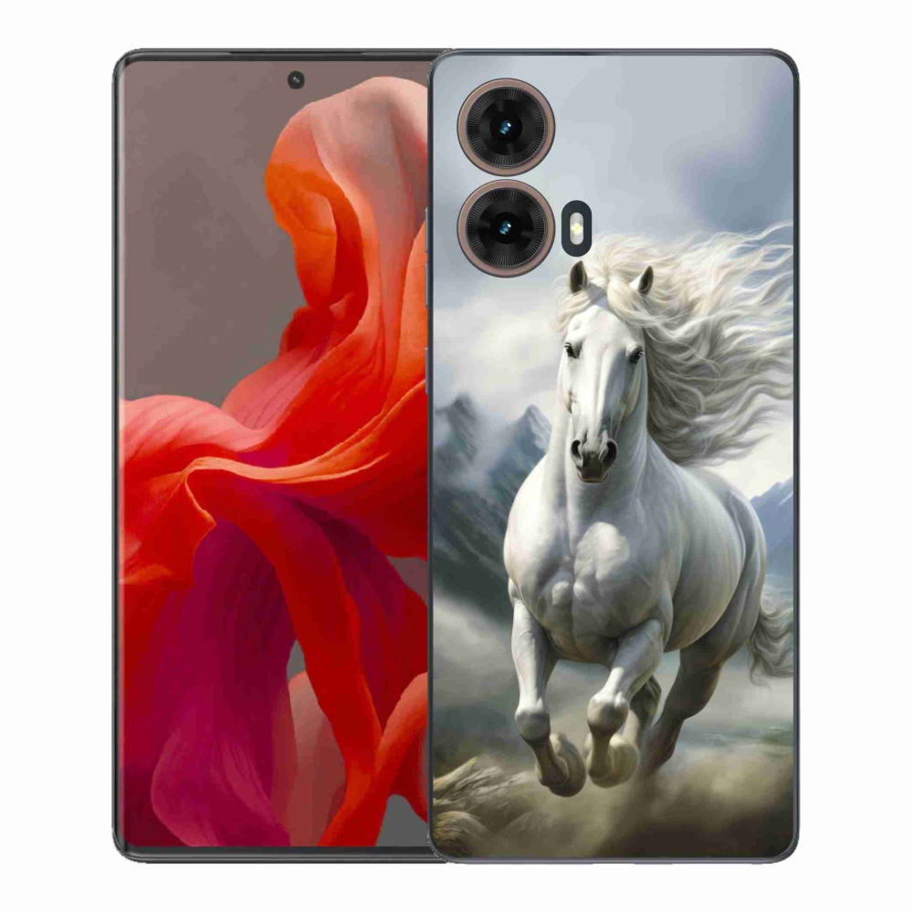 Gelový kryt mmCase na Motorola Moto G85 5G - běžící bílý kůň 3