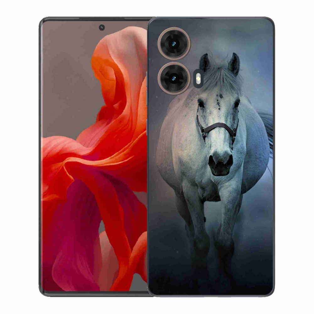 Gelový kryt mmCase na Motorola Moto G85 5G - běžící bílý kůň