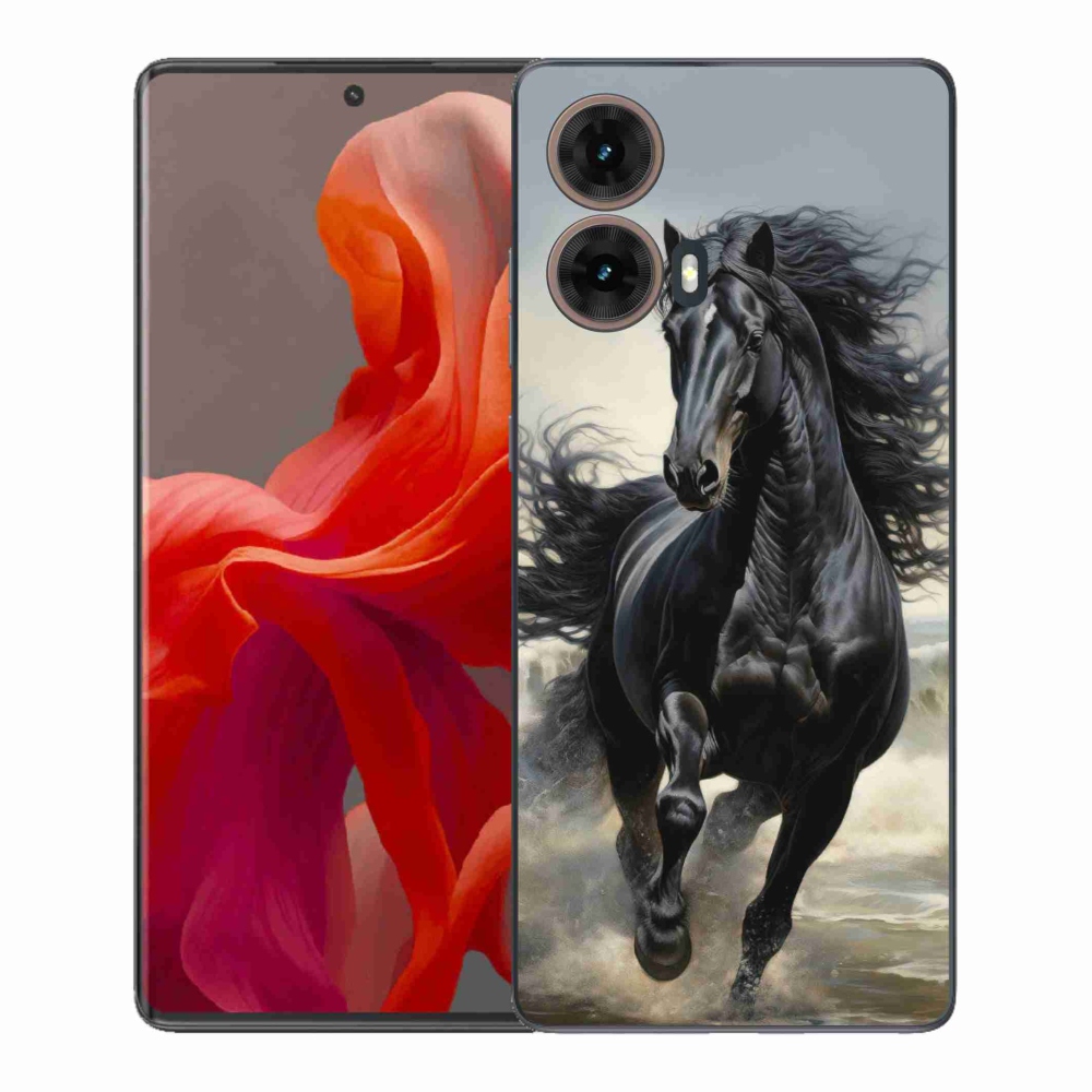 Gelový kryt mmCase na Motorola Moto G85 5G - běžící černý kůň